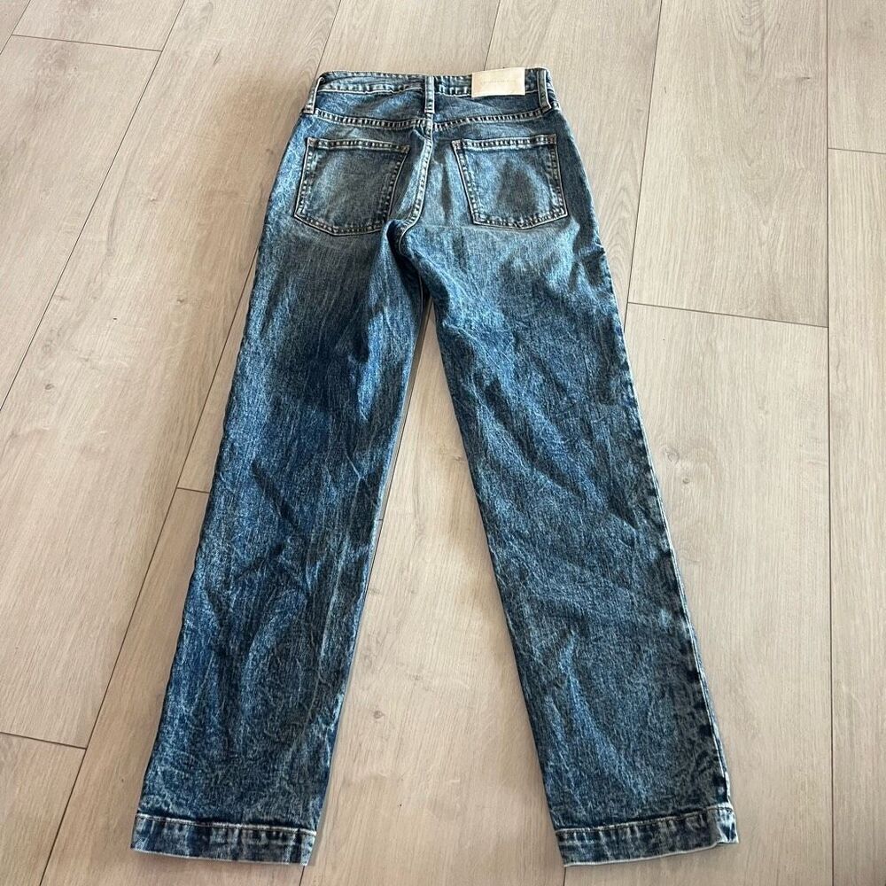 Jonathan Simkhai Theo High Rise Belted Pleated Taper Trousers Jeans size 24 - Picture 7 of 9